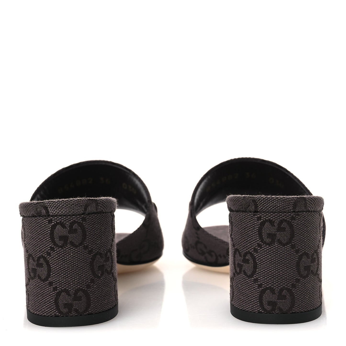 GG Monogram Horsebit Slide Sandals 36 Dark Brown