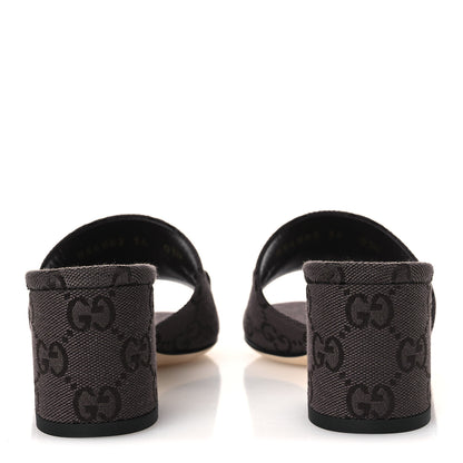 Gucci GG Monogram Horsebit Slide Sandals 36 Dark Brown 6 of 11