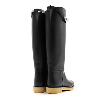 Hermes Calfskin Faustine Boots 36.5 Black 4 of 9