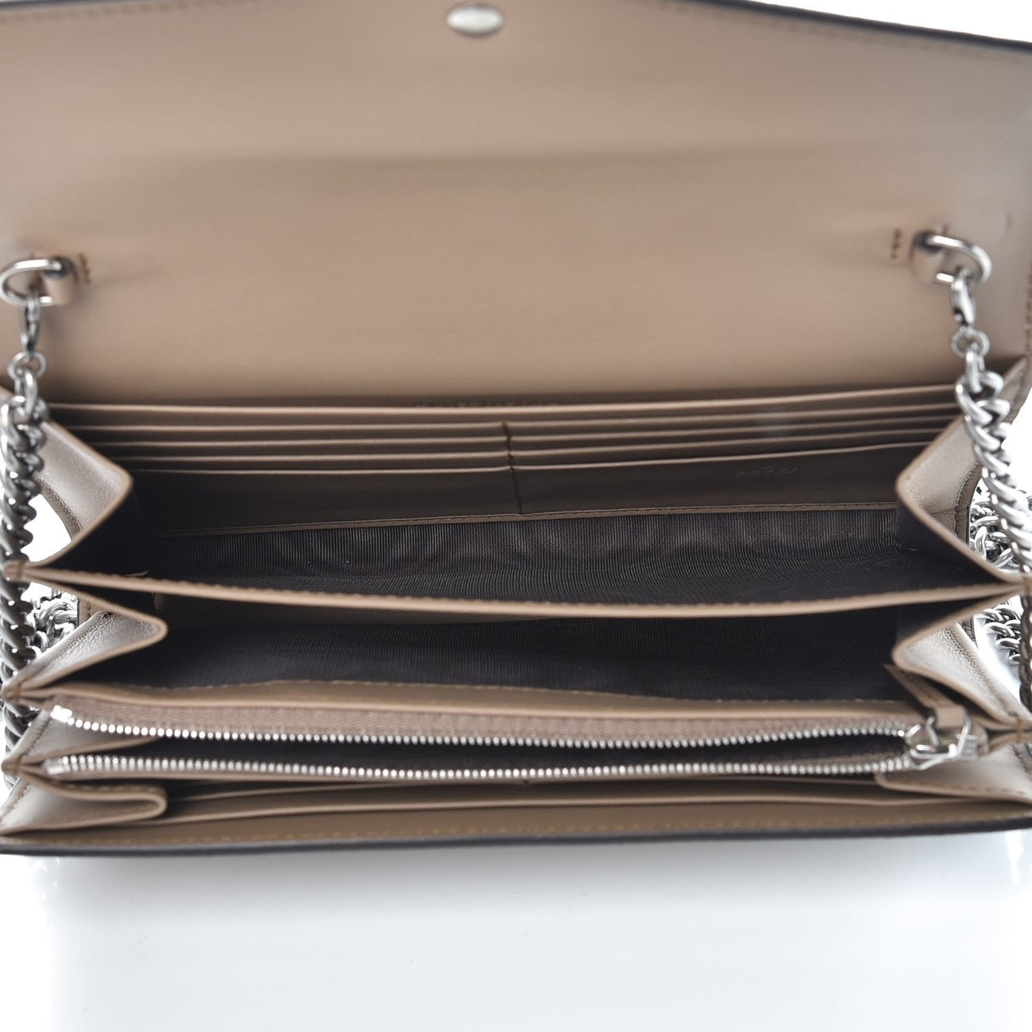 GG Supreme Monogram Mini Dionysus Chain Wallet Beige Taupe