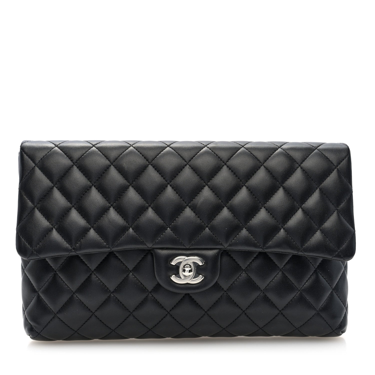 Chanel Lambskin Quilted Flap Clutch Black 1 of 7