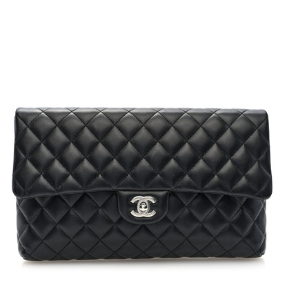 Chanel Lambskin Quilted Flap Clutch Black 1 of 7