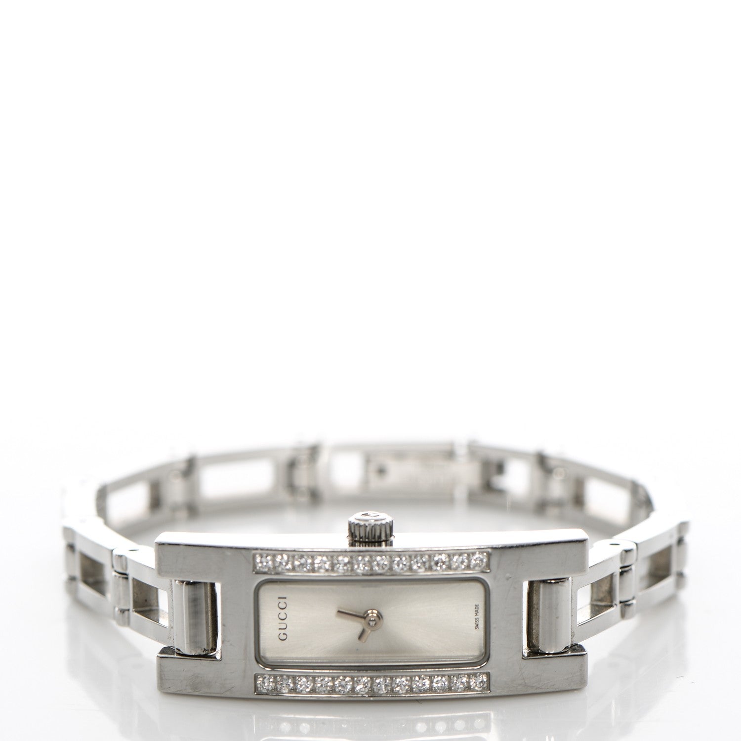 Gucci Stainless Steel Diamond 14mm G-Frame Quartz Watch 3 of 9