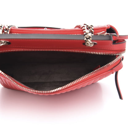 Fendi Shiny Nappa Trapuntata Small DotCom Click Chain Satchel Rojo 6 of 11