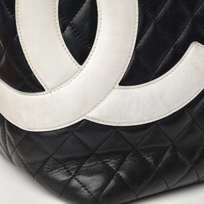 Chanel Calfskin Quilted Large Cambon Tote Black White 13 of 21