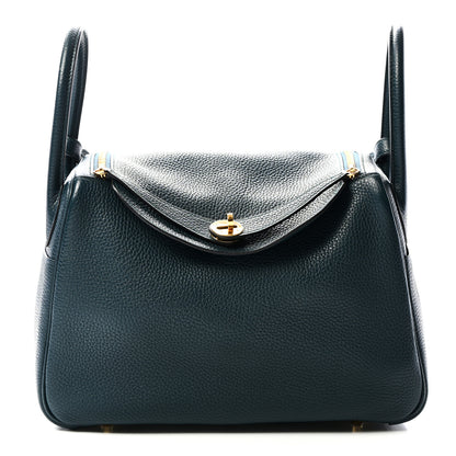 Hermes Taurillon Clemence Lindy 30 Vert Cypress 1 of 11