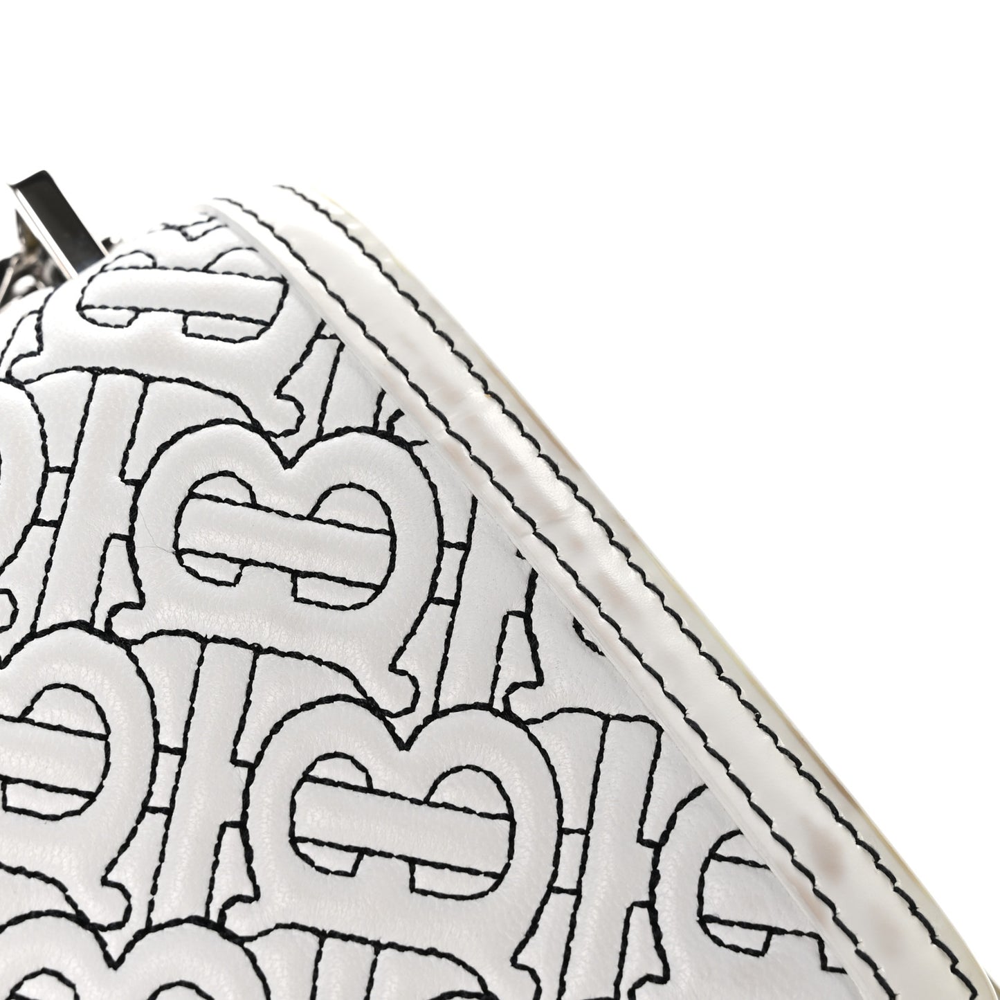 Calfskin Monogram Embossed Small TB Chain Bag Optic White