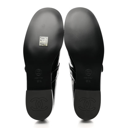 Chanel Patent Calfskin Mary Janes Flats 38.5 Black 5 of 9