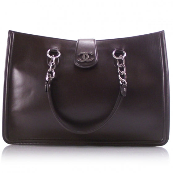 Calfskin Open Tote Chain Briefcase Bag