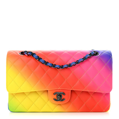 Chanel Calfskin Quilted Medium Rainbow Double Flap Multicolor 1 of 12