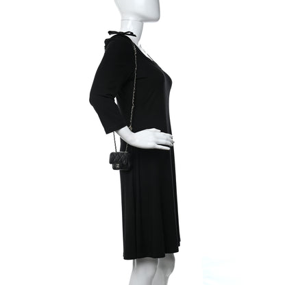 Chanel Lambskin Quilted Flap Bow Chain Waist Bag Black 2 of 10