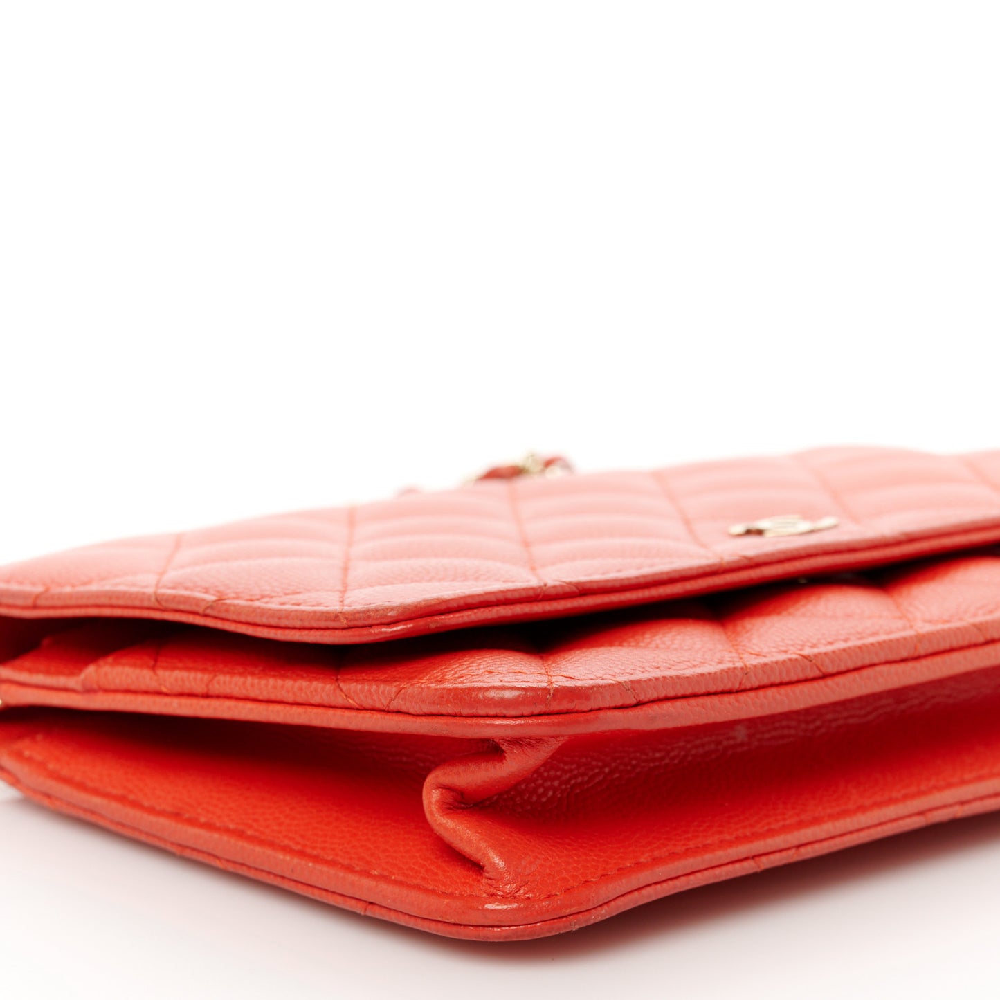 Caviar Quilted Wallet on Chain WOC Red