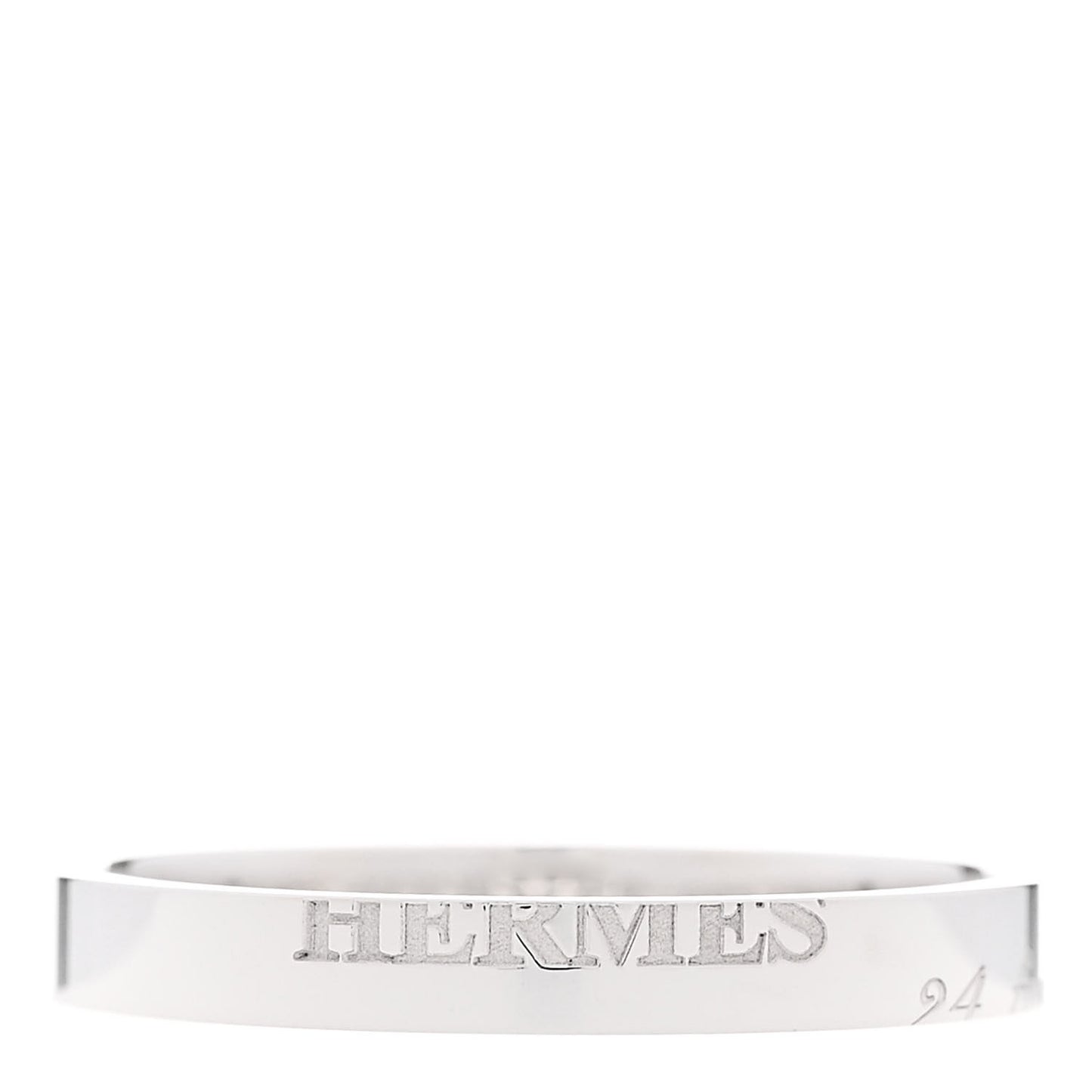 18K White Gold Cartouche Mini Band Ring 63 10.25