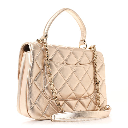 Chanel Metallic Lambskin Quilted Small Trendy CC Flap Dual Handle Bag Gold 3 of 11