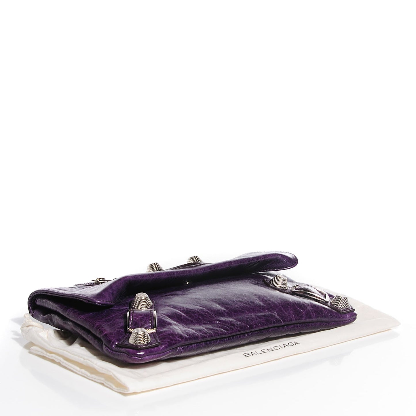 Chevre Giant 21 Silver Hardware Envelope Clutch Violet