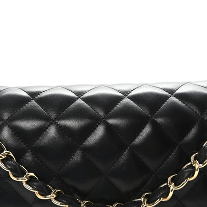 Chanel Lambskin Quilted Jumbo Double Flap  Black 8 of 10