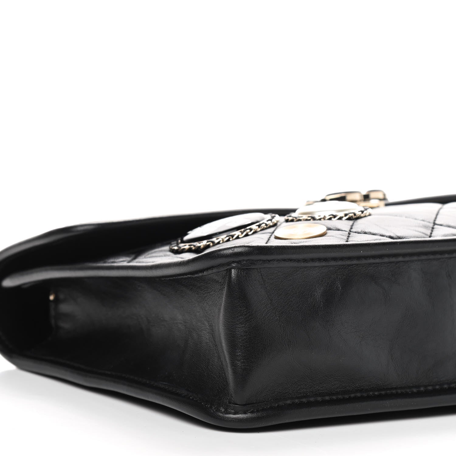 Chanel Aged Calfskin Charms Flap Bag Black 10 of 11