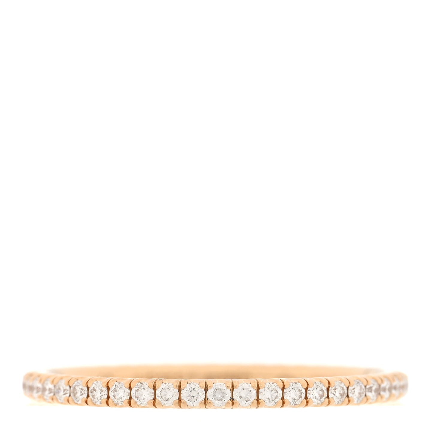 18K Pink Gold Diamond 1.5mm Etincelle de Cartier Wedding Band Ring 50 5.25