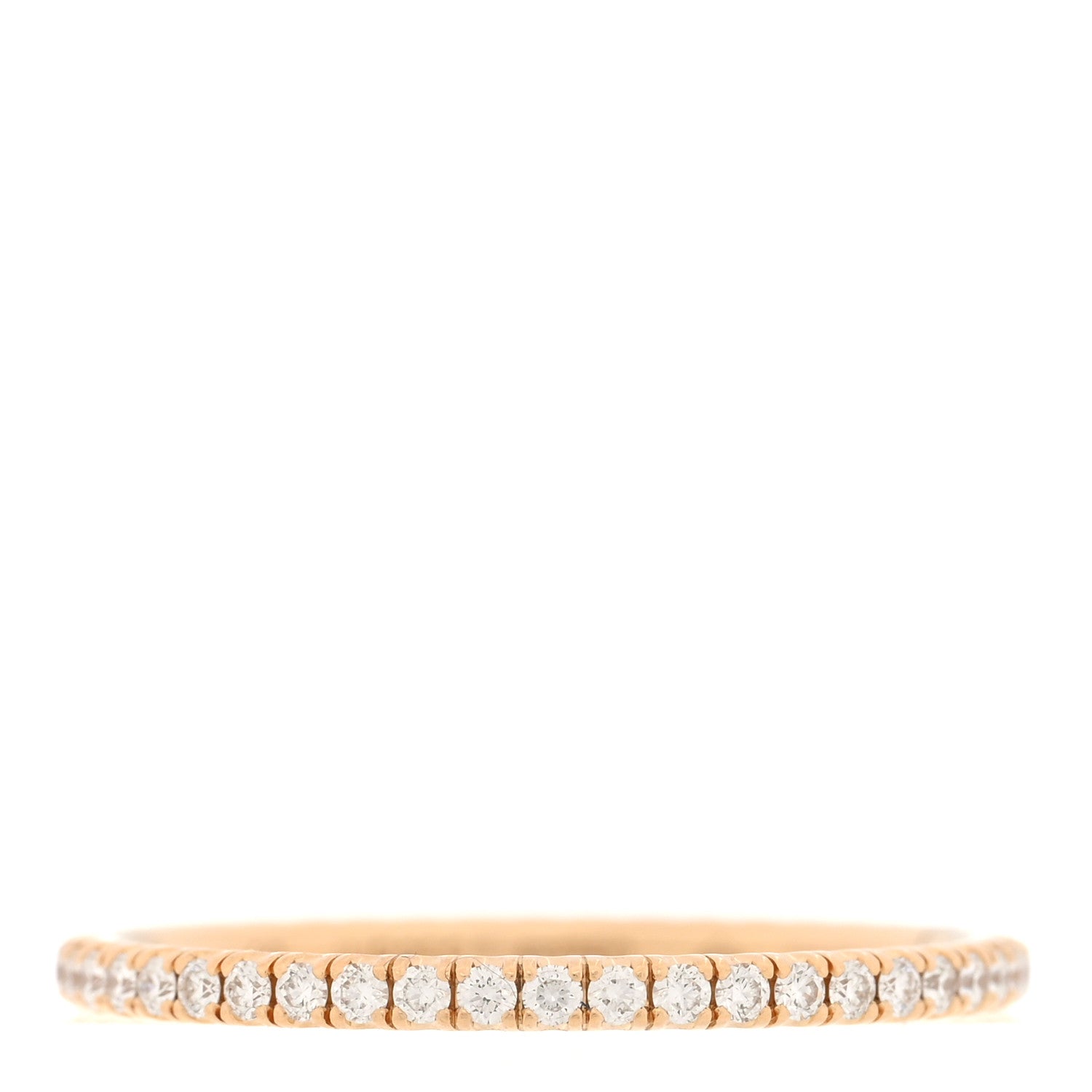 Cartier 18K Pink Gold Diamond 1.5mm Etincelle de Cartier Wedding Band Ring 50 5.25 1 of 5