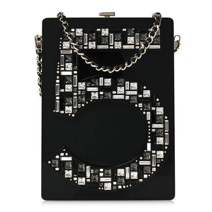 Chanel Plexiglass Strass Mosaic No 5 Minaudière Clutch  Black 1 of 13