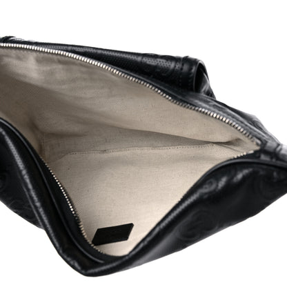 Gucci Calfskin GG Tennis Embossed Pocket Belt Bag Black 5 of 9