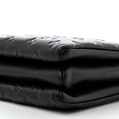 Louis Vuitton Lambskin Embossed Monogram Coussin PM Black 11 of 12