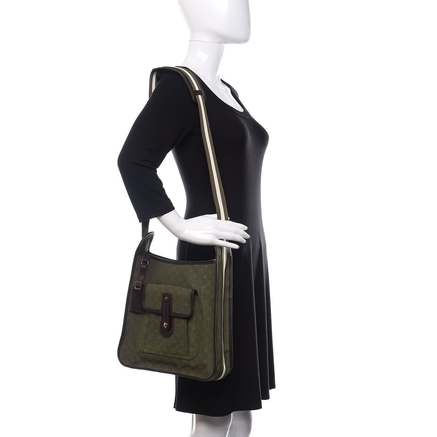 Mini Monogram Besace Mary Kate Kaki