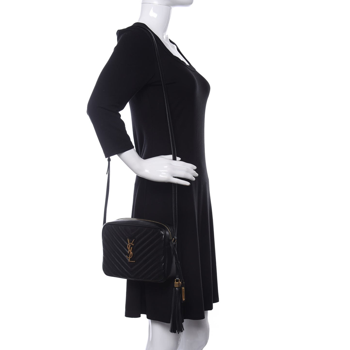 Calfskin Matelasse Monogram Lou Camera Bag Black