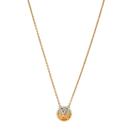 Louis Vuitton Metal L to V Necklace Gold Silver 1 of 6