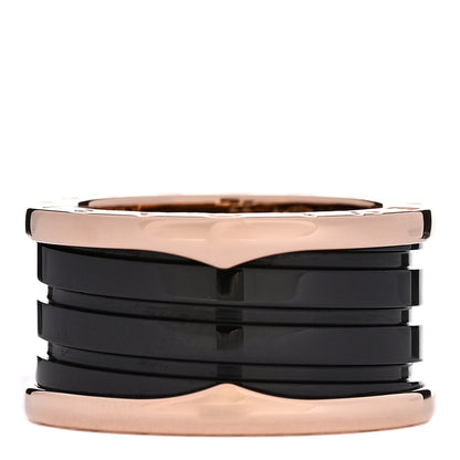 Bulgari 18K Rose Gold Black Ceramic B.Zero1 Four-Band Ring 55 7.25 3 of 6