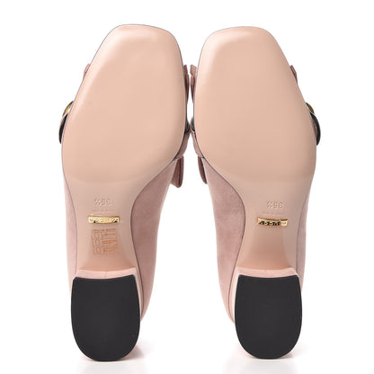 Gucci Kid Scamosciato GG Marmont Fringe 50mm Loafer Pumps 35.5 Crystal Pink 5 of 9