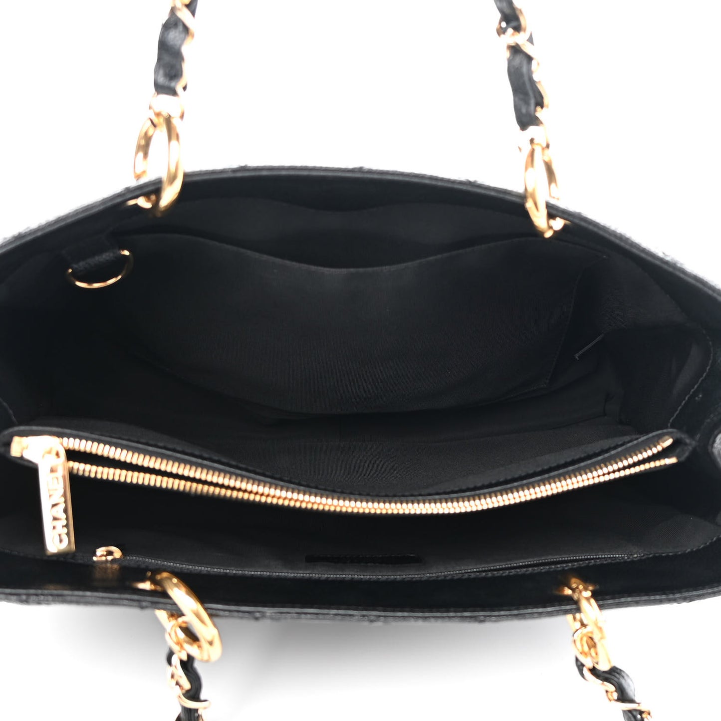 Caviar Quilted Grand Shopping Tote GST Black