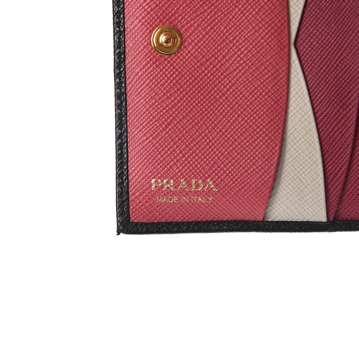 Prada Saffiano Colour Compact Wallet Black Ibisco 6 of 9