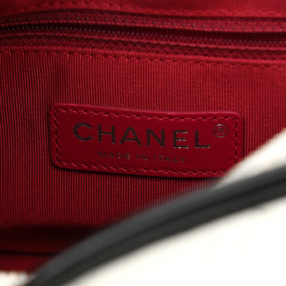 Chanel Aged Calfskin Quilted Small Gabrielle Hobo Black White 6 of 8