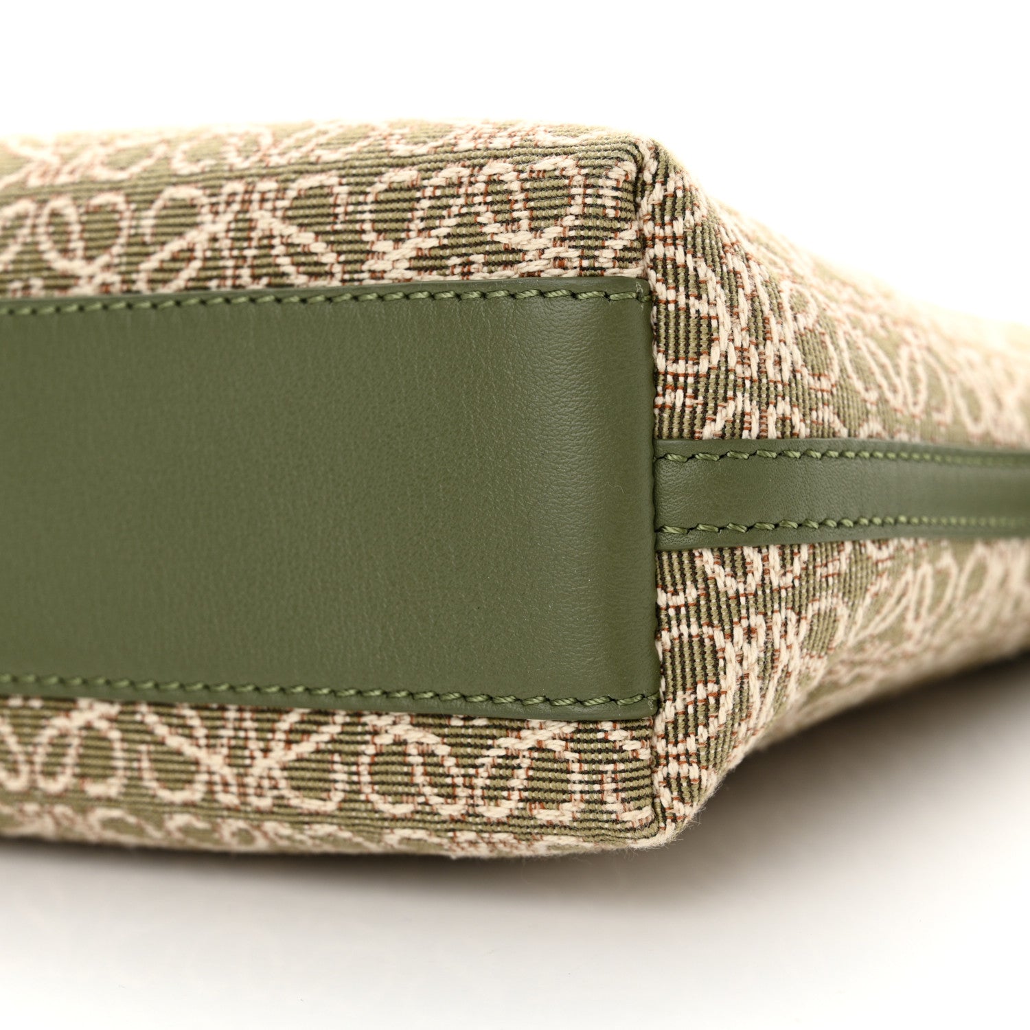 Loewe Jacquard Anagram Calfskin Mini Flamenco Knot Clutch Avocado Green 10 of 10