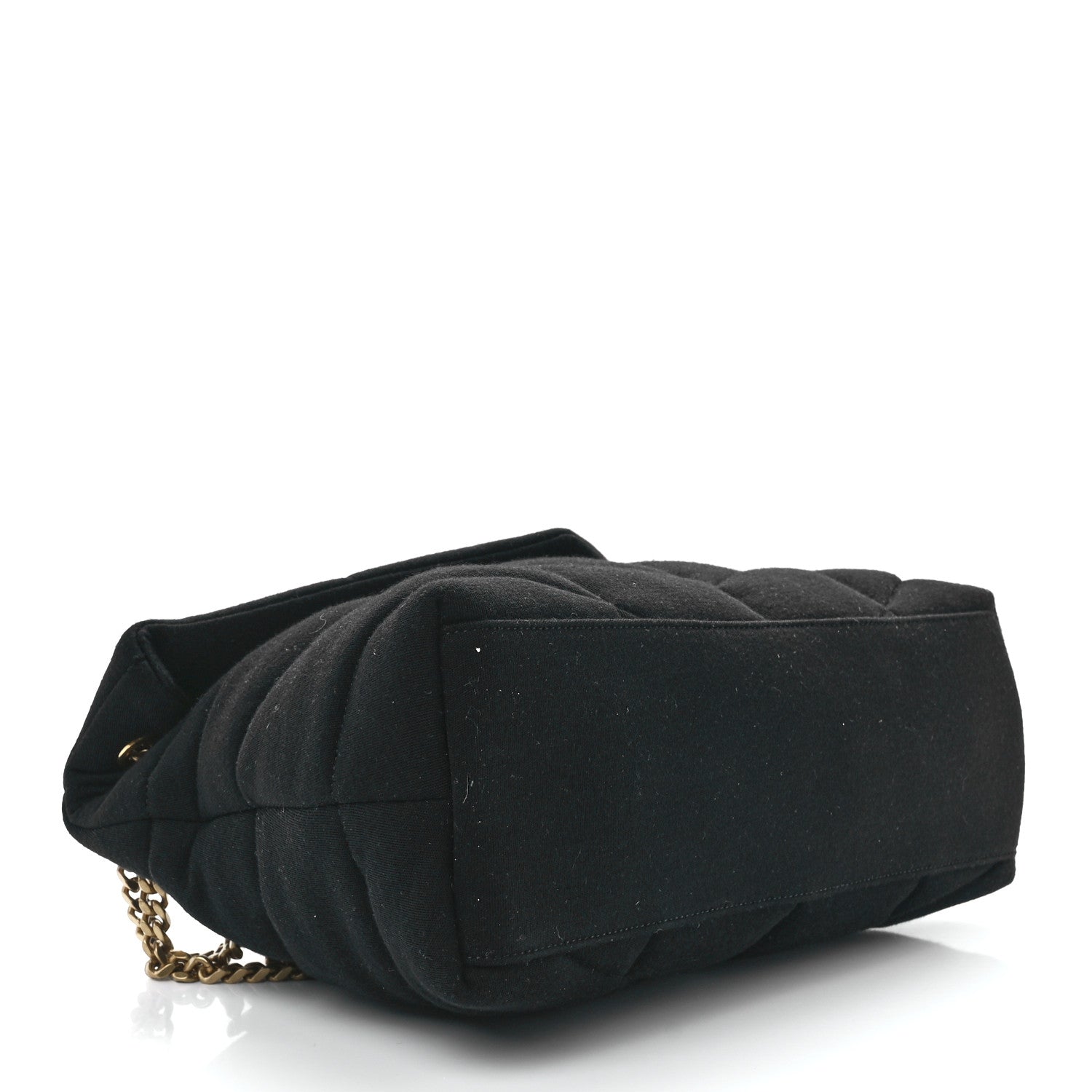 Saint Laurent Wool Jersey Quilted Medium Loulou Puffer Monogram Chain Black 4 of 11