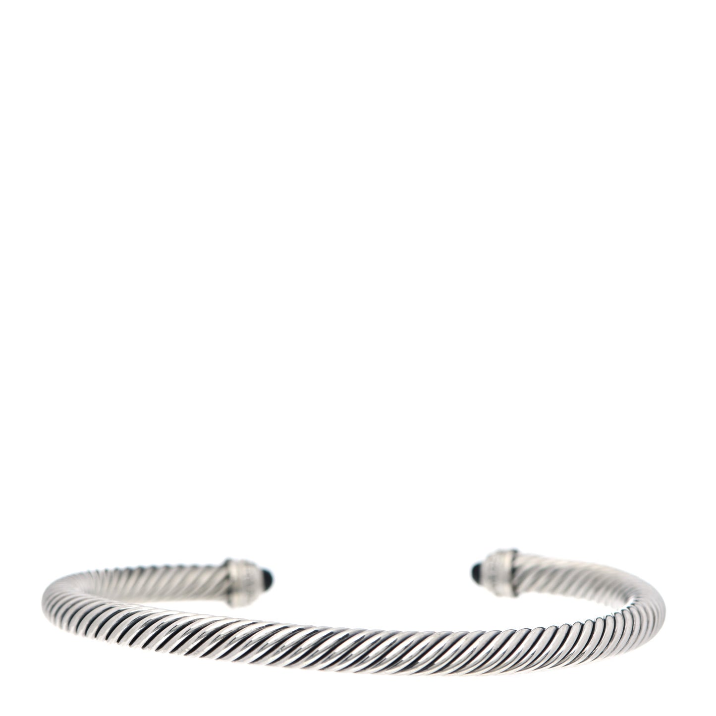 Sterling Silver Diamond Black Onyx 5mm Cable Classics Bracelet
