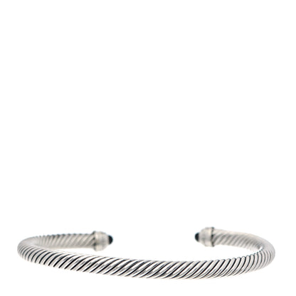 David Yurman Sterling Silver Diamond Black Onyx 5mm Cable Classics Bracelet 3 of 4