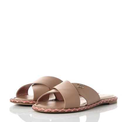 Chanel Lambskin Mule Sandals 42 Light Brown 3 of 9