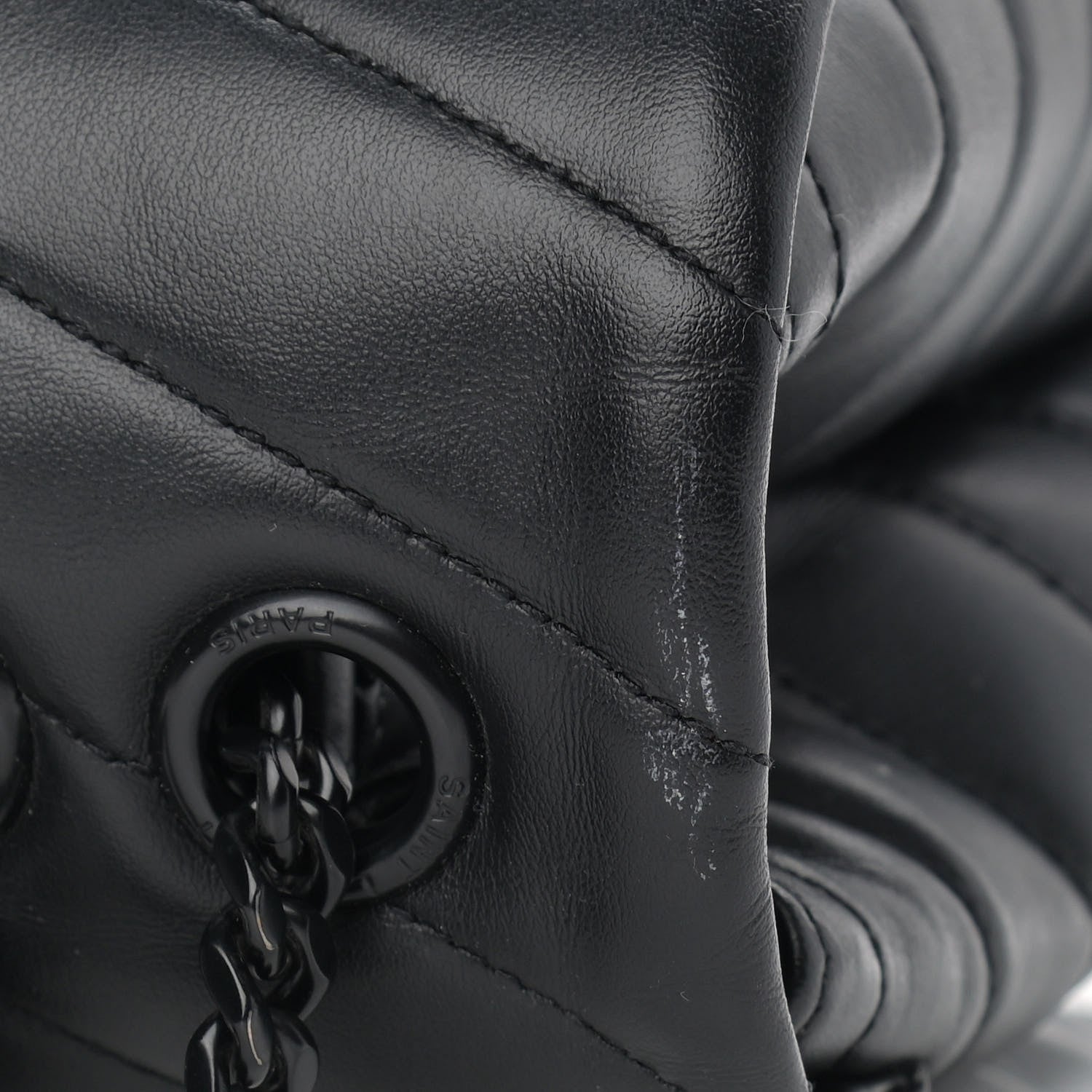 Saint Laurent Calfskin Y Quilted Monogram Medium Loulou Chain Satchel Black 12 of 12