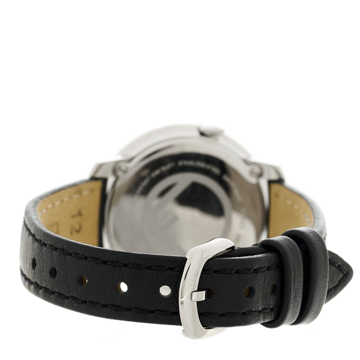 Stainless Steel Calfskin 28mm Run Away Quartz Watch Black