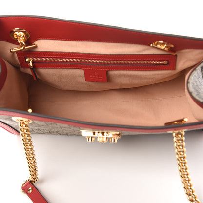 Gucci GG Supreme Monogram Medium Padlock Tote Hibiscus Red 5 of 10