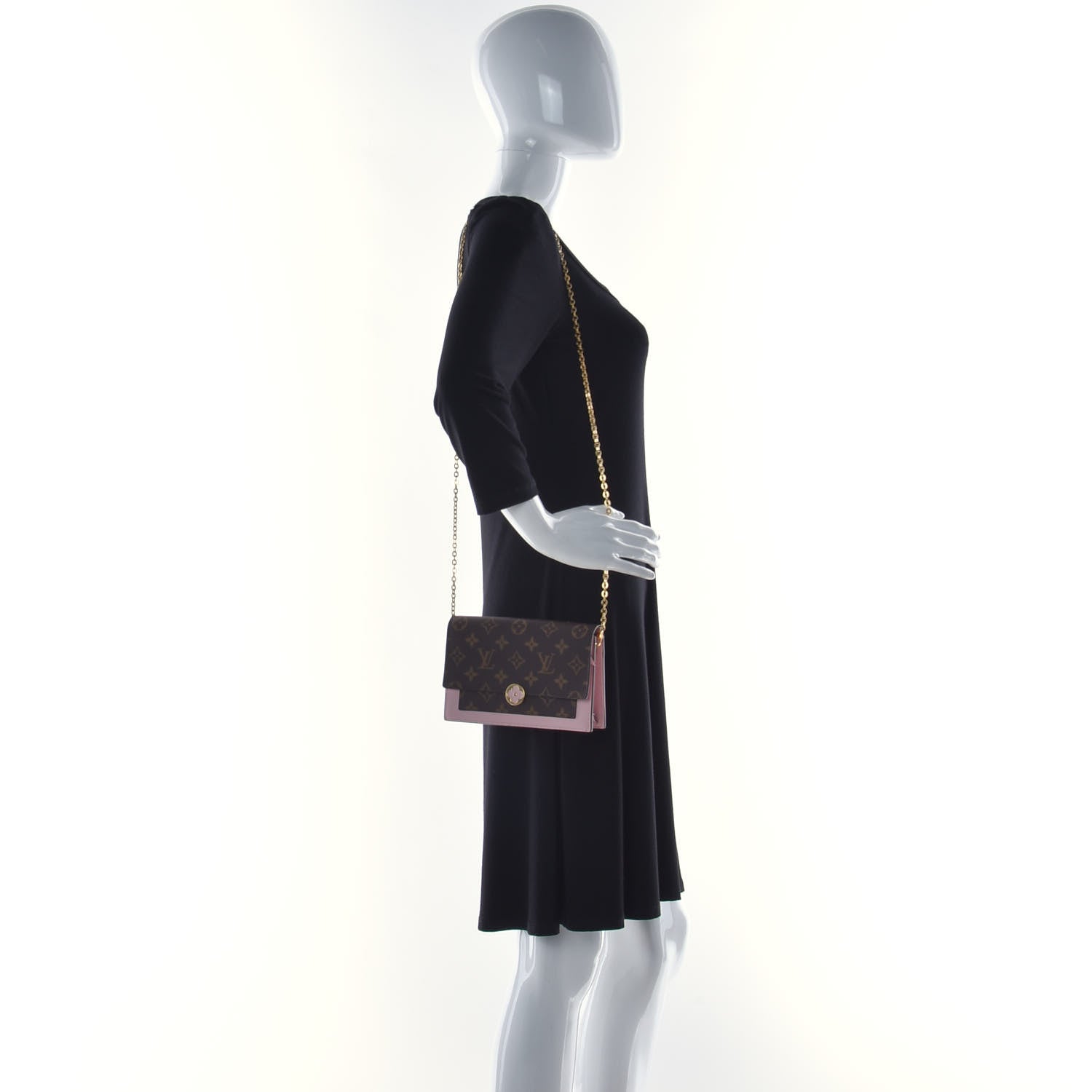 Louis Vuitton Monogram Flore Chain Wallet Rose Ballerine 2 of 13