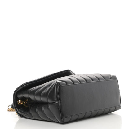 Saint Laurent Calfskin Y Quilted Monogram Small Loulou Chain Satchel Black 4 of 11