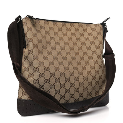 Gucci Monogram Calfskin Perforated Medium Flat Messenger Bag Dark Brown 3 of 10