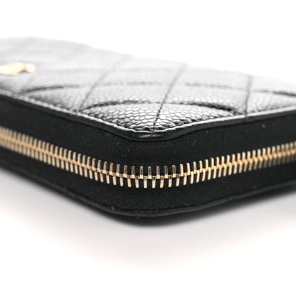 Chanel Caviar Quilted Large Gusset Zip Around Wallet Black 12 of 15