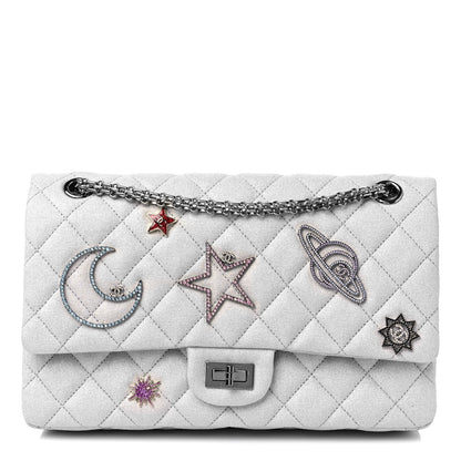Chanel Metallic Canvas Space Charms 2.55 Reissue 226 Flap Silver 1 of 10