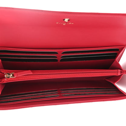 Chanel Lambskin Quilted Large Gusset Flap Wallet Red 5 of 6