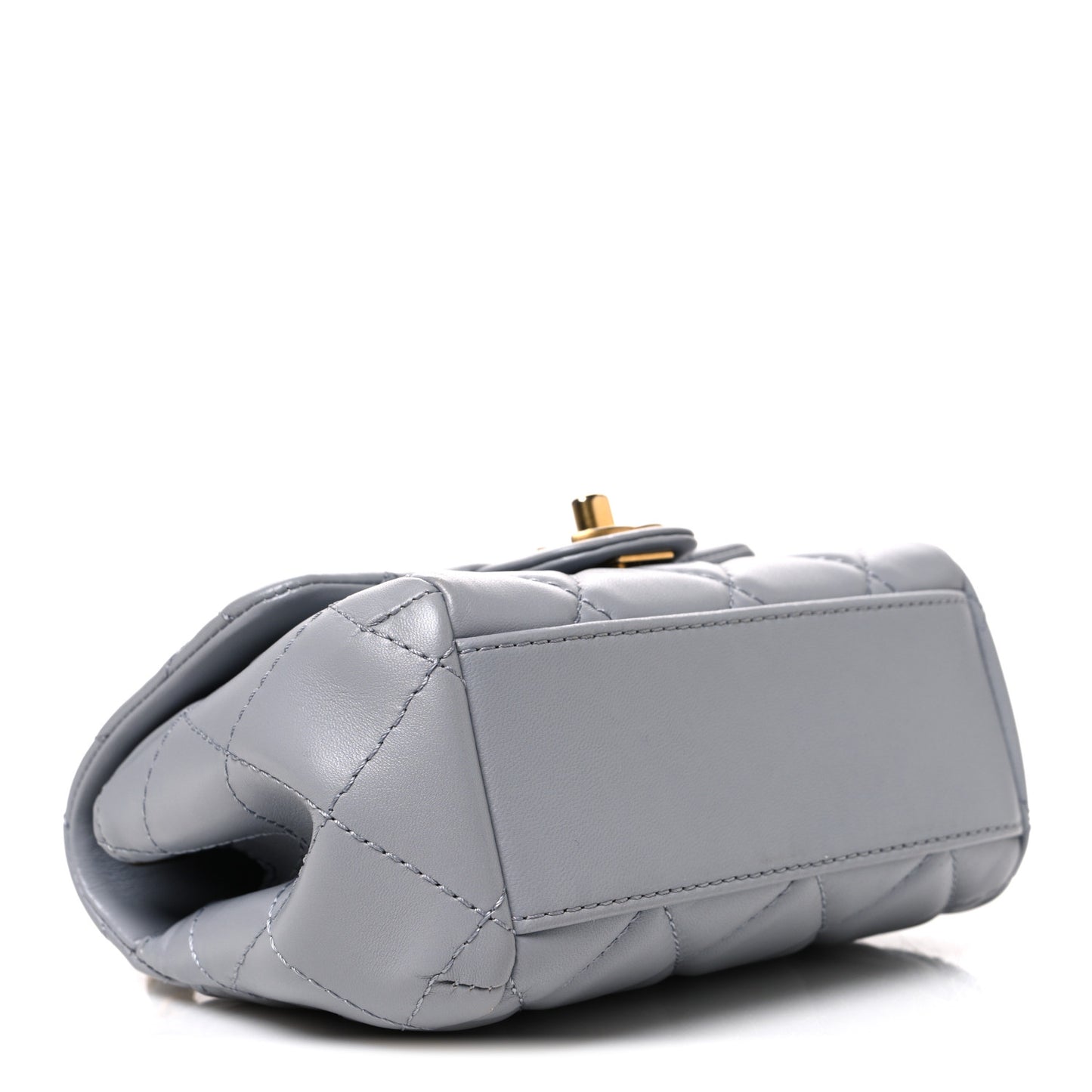 Lambskin Quilted Mini Flap Light Grey
