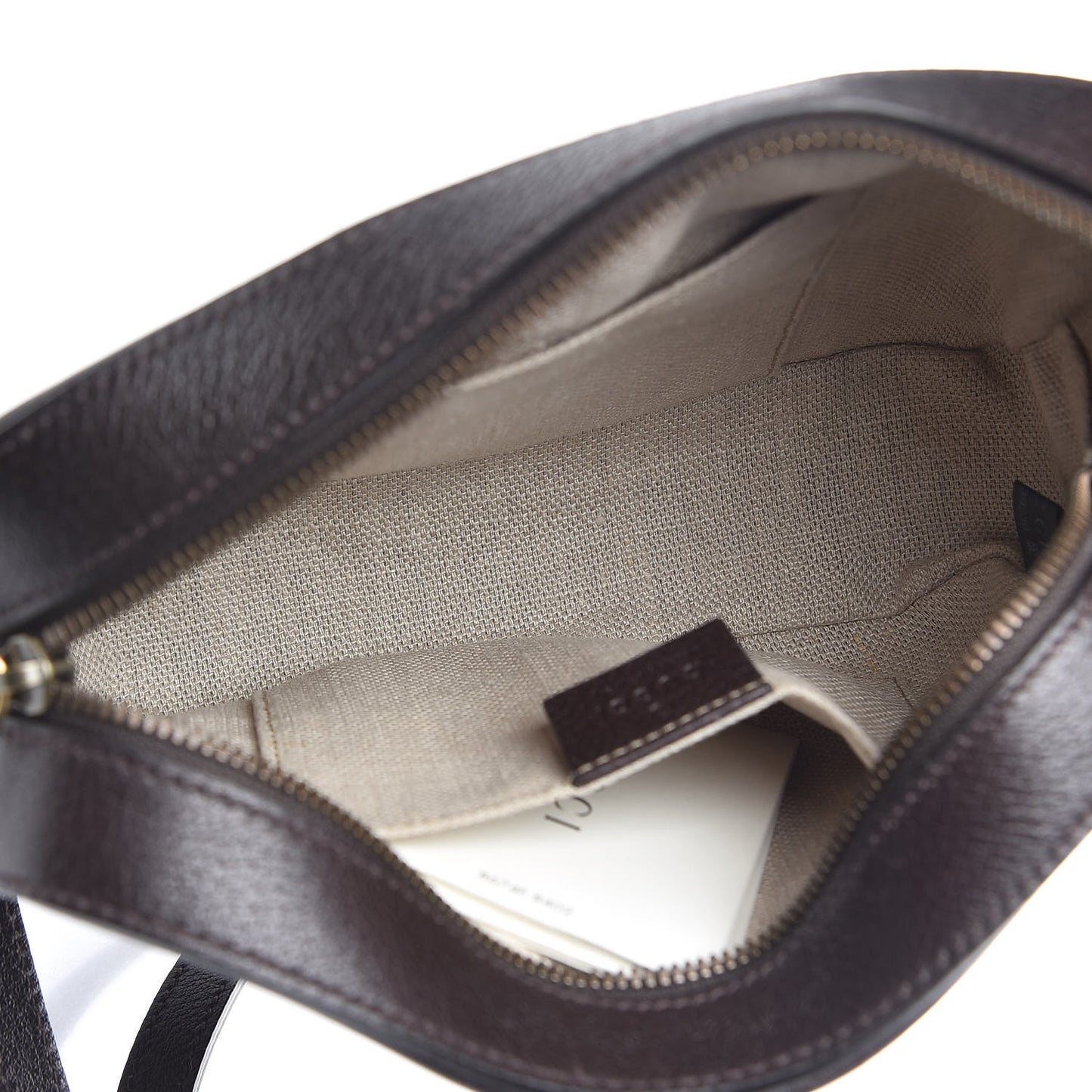 Textured Calfskin Web Small Webby Bee Shoulder Bag Brown Coffee